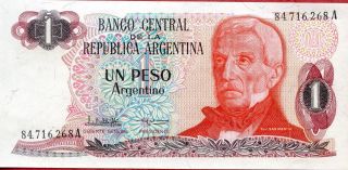 Argentina 1 Peso Argentino 1983 - 1984 P - 311 Unc photo