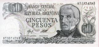 Argentina 50 Pesos 1976 - 1978 P - 301b Unc photo