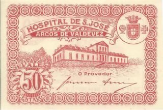 Portugal Notgeld Emergency Money - Horpital S.  JosÉ - 50 Centavos - Unc photo