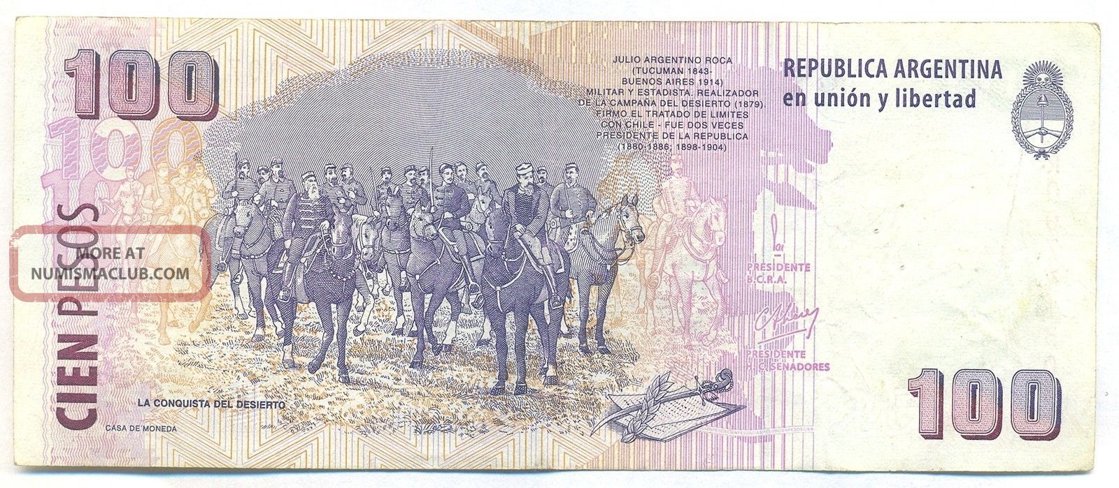 Pou Notes Argentina Note 100 Pesos 2000/1 Replacement Pou - Alvarez P 351 Vf+