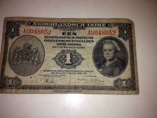 Paper Money Netherlands Indies 1943 1 Gulden photo