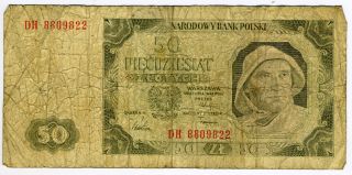 Poland 1948 - 50 Zlotych Note - Fisherman photo