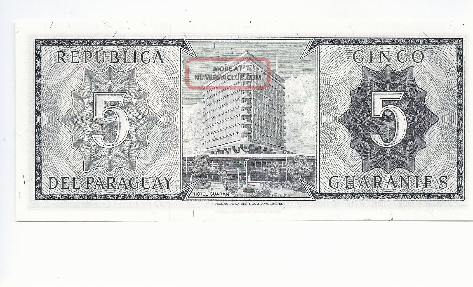 Paraguay 10 Guaranies 1952 Banknote – World Paper Money UNC, Uncirculated Currency Bill