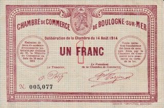 France - Un Franc 1914,  Chambre De Commerce Sur Mer,  Vf photo