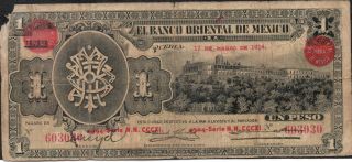 Mexico,  1 Peso,  17.  3.  1914,  Serie N.  N.  Cccxi. photo