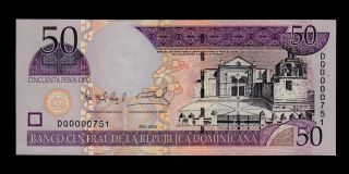 Dominican Republic 50 Pesos 2004 Dq Low Pick 170 Unc. photo