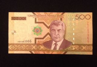 Turkmenistan Unc 500 Manat 2005 P19 Banknote World Currency Paper Money photo