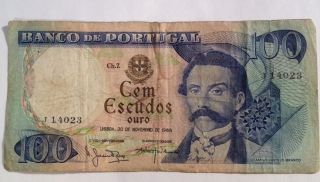 Banco De Portugal 1965 100 Escudos Ouro photo
