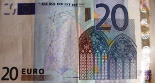20 Euro Bill Twenty Euros Europe Currency Authentic Nr photo