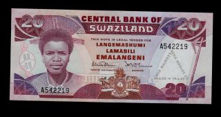 Swaziland 20 Emalangeni 1989 A Pick 17 Unc photo