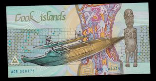 Cook Islands 3 Dollars (1987) Aar Pick 3 Unc. photo