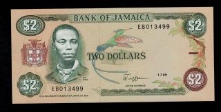 Jamaica 2 Dollars 1989 Eb Pick 69c Unc -. photo