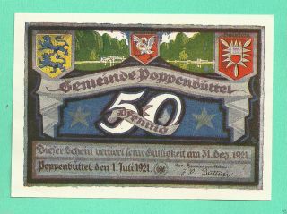 Germany Poppenbüttel (poppenbuttel) 50 Pfg.  1921 Notgeld Unc Gem A1 photo
