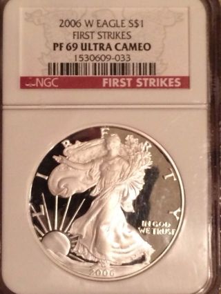 2006 - W American Silver Eagle Proof - Ngc Pf69 Ucam - First Strikes photo