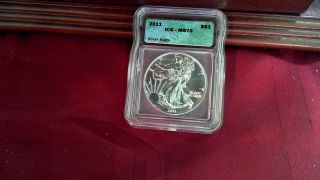 2011 American Silver Eagle One Dollar Graded Ms 70 By Icg photo