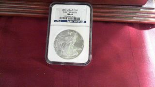 2007 W American Silver Eagle Blue Label Ngc Ms69 Early Release Mark On Back photo