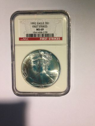 1992 American Eagle In Red Label With First Strikes. .  These Are Very Rare And Hig photo