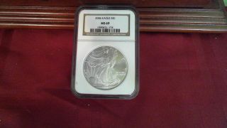2006 Silver Eagle 1 Ounce.  999 Certified Ngc Ms 69 photo