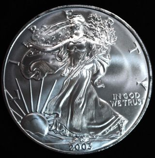 2003 Silver American Eagle $1.  999 1 Troy photo