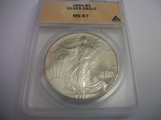 1994 Silver Eagle,  Ms 67 photo