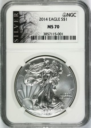 2014 Silver Eagle $1 Ngc Ms70 Silver Label photo