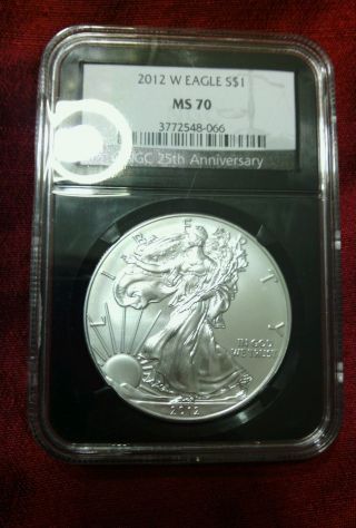 2012 - W $1 1oz Silver Eagle Burnished Ngc Ms70 Retro Core Key Date Low Pop - 066 photo