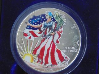 1999 1 Oz Silver American Eagle - Colorized Brilliant Uncirculated photo