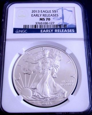 2013 Ms 70 Ngc Certified Early Release American Silver Eagle - Perfect photo