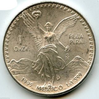 Mexico 1995 Libertad Coin.  999 Silver Plata Pura Onza - 1 Oz Troy - Wfc Kq456 photo