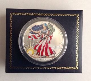 American Eagle 1999 Silver Dollar Liberty Painteduncirculated.  999 Silver photo
