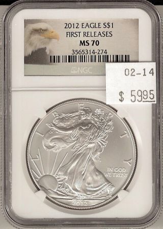 2012 Silver Eagle First Releases S$1 Ms 70 Ngc Cert photo