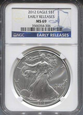 2012 Early Releases Ngc Ms69 American Silver Eagle photo