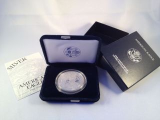 2001 - W 1 Oz Proof Silver American Eagle One Dollar Coin (w/box &) photo