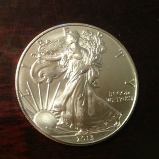 1 - 2013 Brilliant Uncirculated Silver Eagle -.  999 Fine Silver - Very Sharp Coin photo