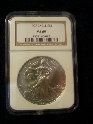 1997 1oz American Silver Eagle Ms69 photo