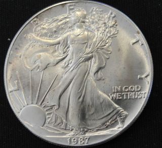 1987 American Silver Eagle Bullion Coin Key Date Uncirculated Nr photo