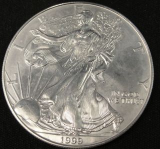 1999 American Silver Eagle Bullion Coin Key Date Nr photo