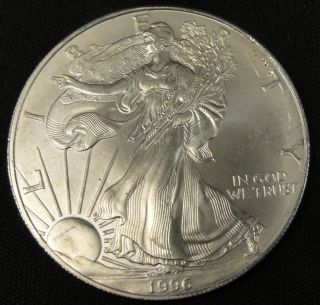 1996 American Silver Eagle Bullion Coin Rare Key Date Nr photo