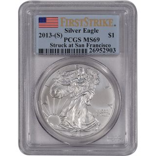 2013 - (s) American Silver Eagle - Pcgs Ms69 - First Strike photo