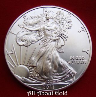 Silver Coin 1 Troy Oz 2011 American Eagle Walking Lady Liberty.  999 Fine Bu photo