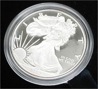 Usa Liberty Silver Dollar,  Eagle 2002w - Proof Rare photo