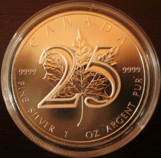 2013 - Canada 25 Anniversary.  999 Silver Maple Leaf.  Limited Mintage photo