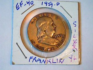 1959 - D Franklin 1/2 Dollar Silver Coin photo
