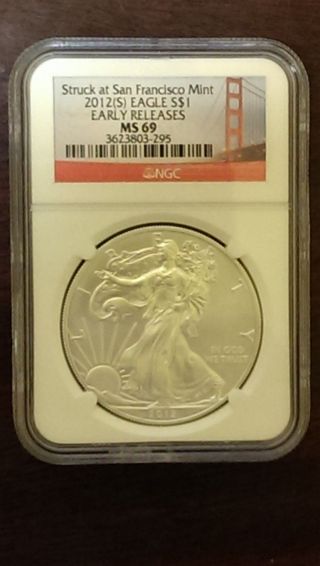 2012 (s).  999 Fine Silver American Eagle (ngc) Ms - 69 photo