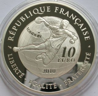 2010 France Silver Proof €10 Euro Coin Handball Big Ben photo