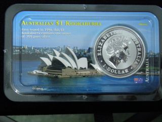 2001 The Australian Kookaburra 1 Dollar Fine Silver Coin 99.  Reserve.  999 photo