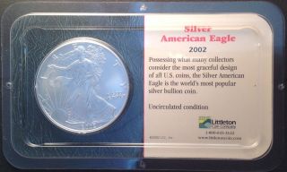 2002 1oz American Silver Eagle - Uncirculated - Littleton photo
