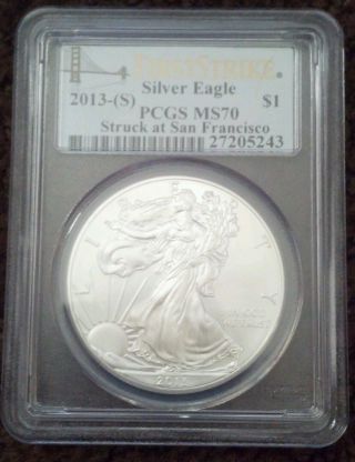 2013 American Silver Eagle - (s) Graded By Pcgs As Ms70 photo