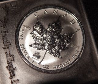 1998 Canada One Ounce 999 Silver Maple Leaf With Titanic Privy Mark photo
