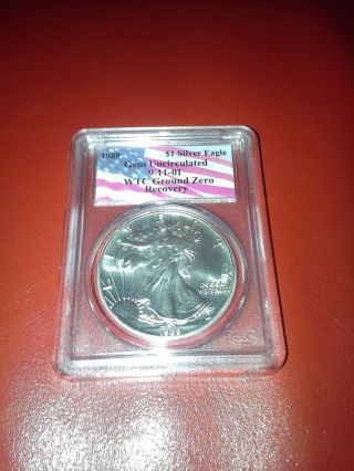 1989 Uncirculated - 9 - 11 - 01 Silver Eagle Wtc Ground Zero Recovery photo